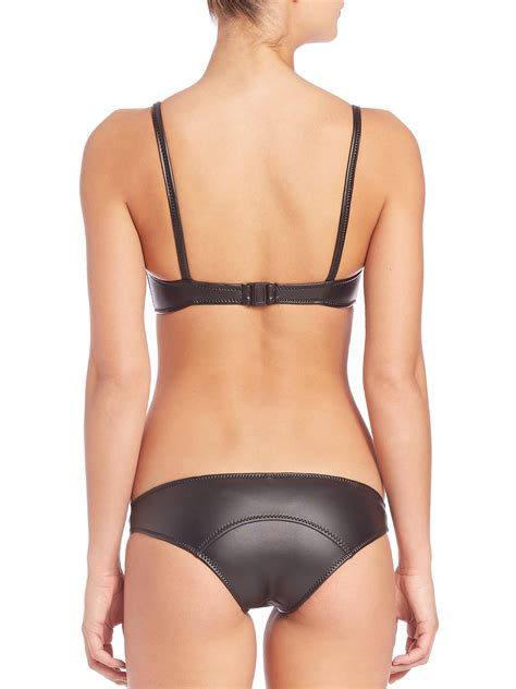 Lisa Marie Fernandez Two Piece Genevieve Neoprene Bikini In Black Lyst