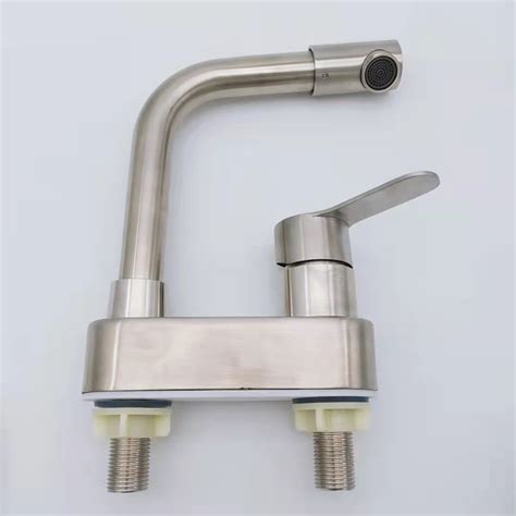Irder Dual Topholes Hot Cold Water Stainless Steel Countertop Basin Faucet Lavatory Faucet