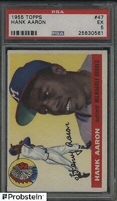 1955 Topps 47 Hank Aaron Milwaukee Braves HOF PSA 5 EX EBay