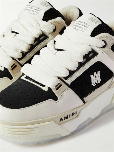 Amiri Ma Leather Nubuck And Mesh Sneakers White Amiri