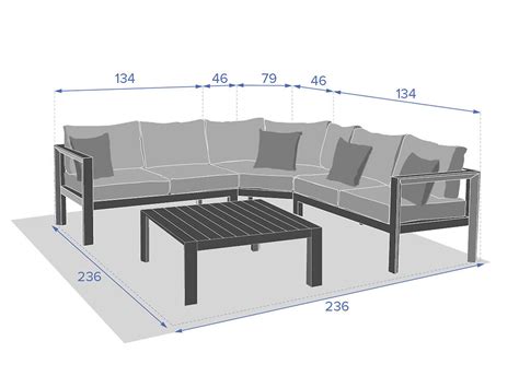 Salon De Jardin D Angle En Aluminium Gris Graphite Evasion Avec Housse