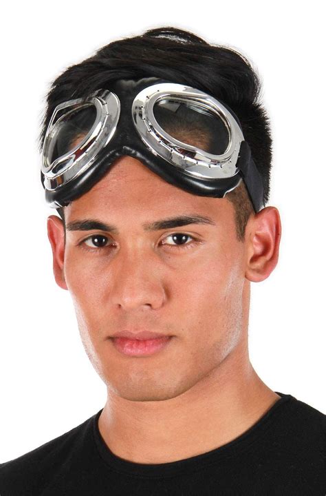 Elope Aviator Retro Vintage Steampunk Costume Goggles Silver And Black