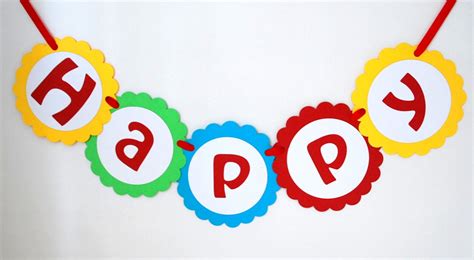 Happy birthday banner, Bright colors colorful banner for your Party A854 by MariaPalito | Catch ...