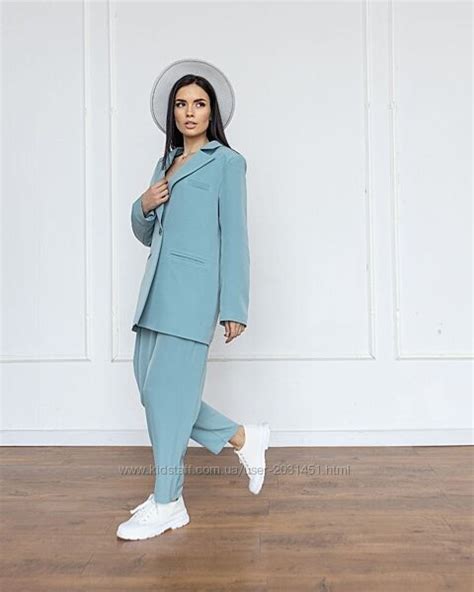 Костюм двойка женский брючный, оверсайз пиджак однобортный, брюки ...