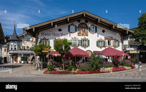 Hotel Alte Post in the centre of Oberammergau, district of Garmisch-Partenkirchen, Upper Bavaria ...