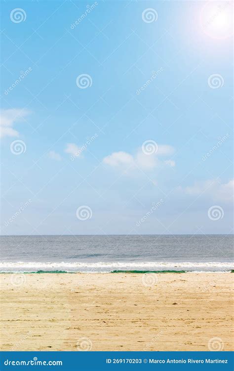 Beautiful Beach with a Shining Sun Stock Image - Image of peace ...