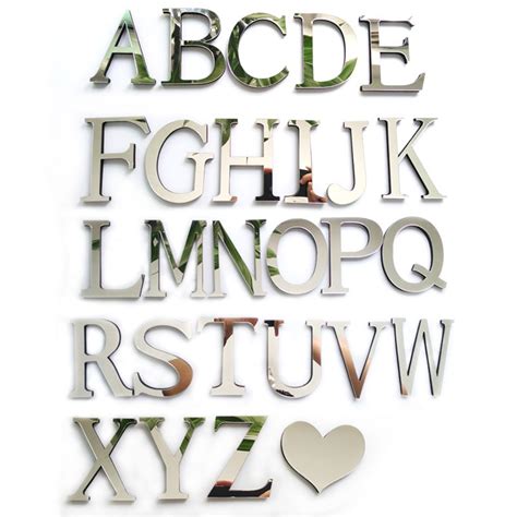 2015 3d Mirror Wall Stickers Love Characters English Alphabet Logo