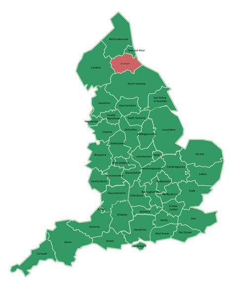 County Durham Map Map Of County Durham In North East England