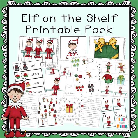 Elf On The Shelf Worksheets Activities Elf On The Shelf Worksheets