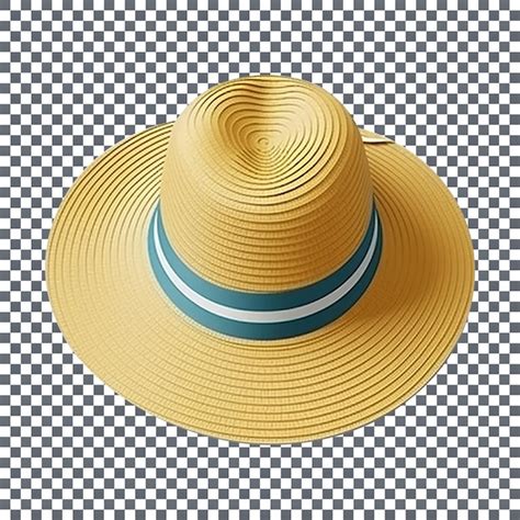 Beau Chapeau De Plage Avec Isol Sur Fond Transparent Psd Premium