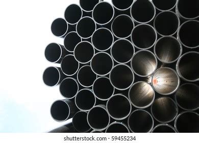 Gray Pvc Pipes Stacked Construction Site Stock Photo Edit Now 59455234