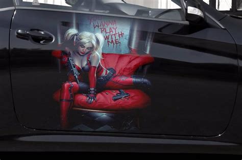 Car Side Full Color Graphics Vinyl Sticker Harley Quinn With Etsy