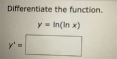 Answered Differentiate The Function Y In In… Bartleby