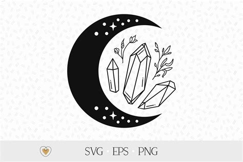 Crystal Moon Svg