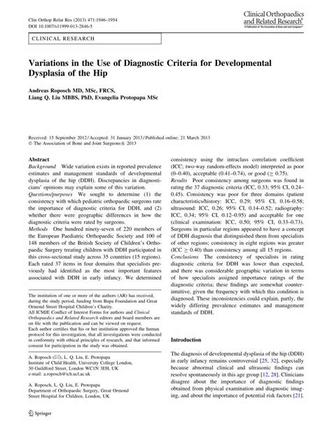 PDF Variations In The Use Of Diagnostic Criteria For Developmental