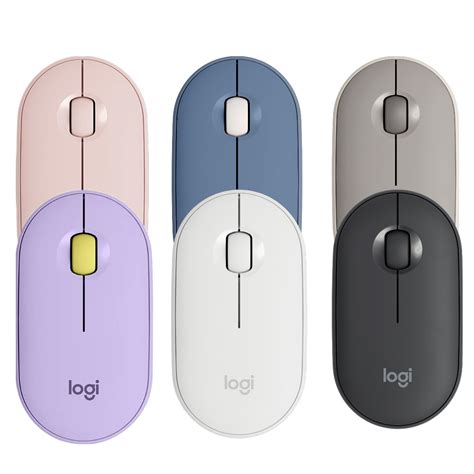 Logitech Pebble M350 Wireless Silent Bluetooth Mouse Sand Blueberry Graphite Off White Lavender