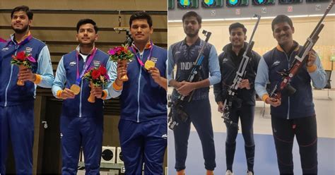 Asian Games Indian Mens Shooting Team Win 10m Air Rifle Gold With