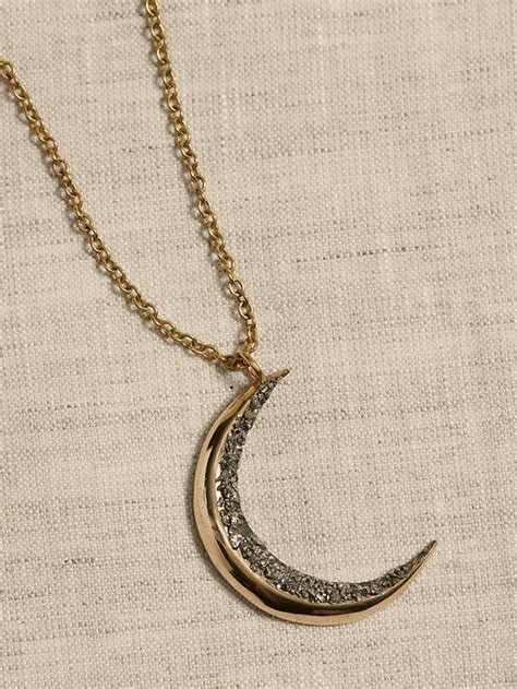 Pyrite Moon Pendant Necklace By Aureus Argent Banana Republic