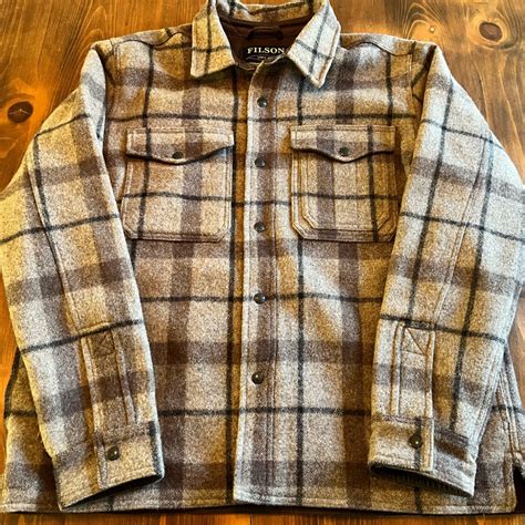 Filson Mackinaw Shirt Jac Brown Plaid Size Xl Like Gem