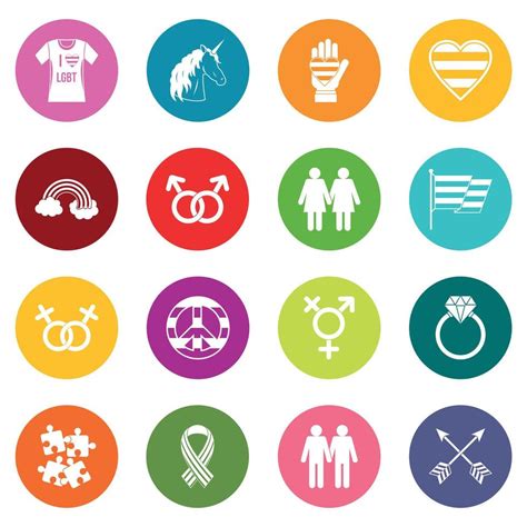 Conjunto De Iconos Lgbt Muchos Colores Vector En Vecteezy