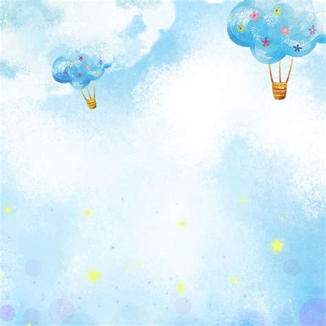 Summer Fantasy Watercolor Sky Mother And Baby Blue Fresh Advertising