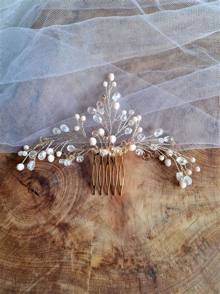 Pente Para Penteados De Noiva Ou Madrinhas Nude E Champ Elo7