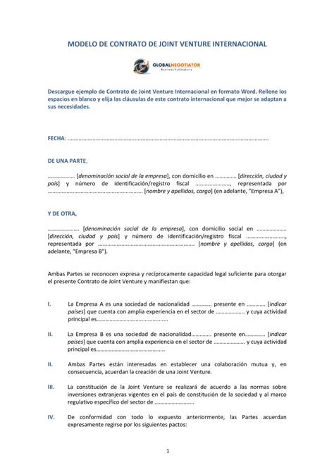 PDF MODELO DE CONTRATO DE JOINT VENTURE INTERNACIONAL DOKUMEN TIPS