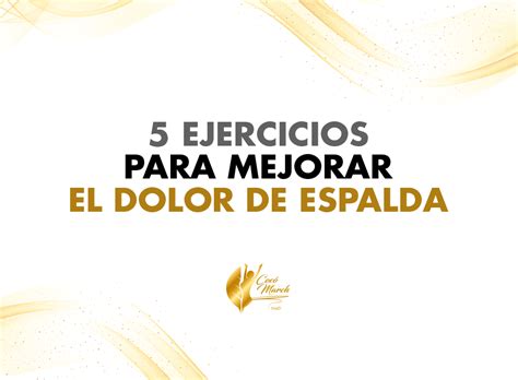 Ejercicios Para Mejorar El Dolor De Espalda