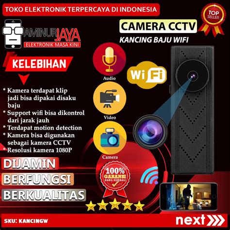 Jual Kamera Spy Cam Kancing Wifi Ori Hidden Camera Mini Tersembunyi