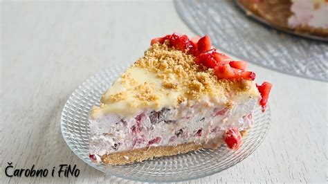 CHEESECAKE OD JAGODE Recept za Brzi Kolač bez Pečenja Čarobno i