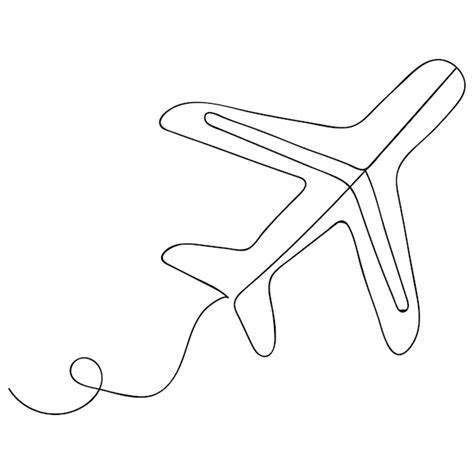 Premium Vector Airplane Continuous One Line Drawing Of Outline Vector