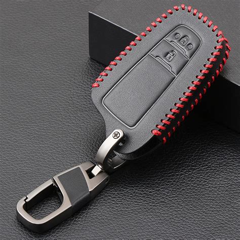 Leather Car Key Cover Shell Case For Toyota Camry Chr Prius