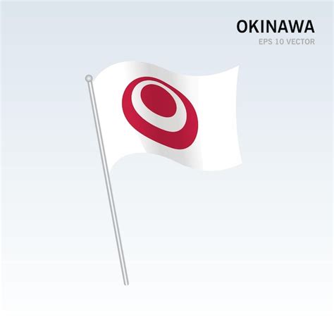 Ondeando La Bandera De Las Prefecturas De Okinawa De Jap N Aislado