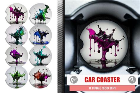 Car Coaster Water Ink Drop Graphic By Artnoy Creative Fabrica