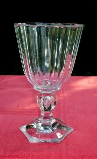 Baccarat Saint Louis Verre A Eau Vin Cristal Taille Cotes Plates Me