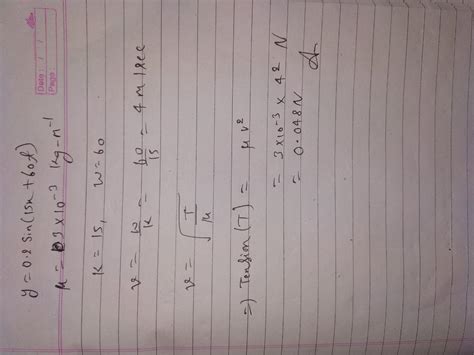 A Transverse Wave Propagating On A Stretched String Of Linear