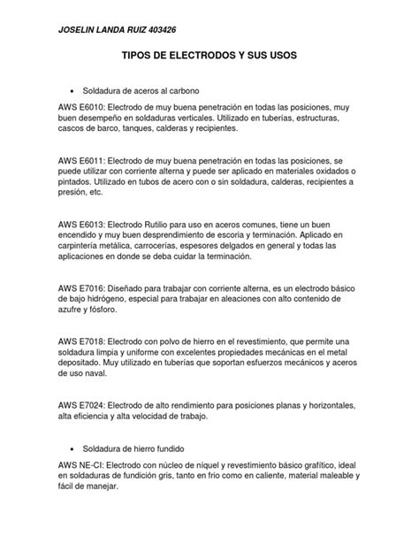 tipos de electrodos  sus usos  construccion soldadura