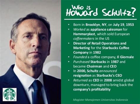 Howard Schultz ~ Complete Biography with [ Photos | Videos ]