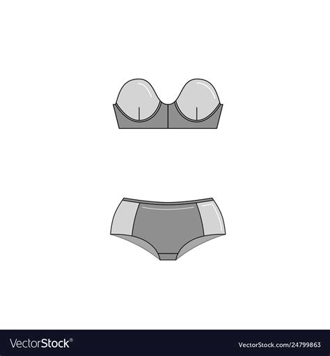 Elegant Black Lingerie Icon In Flat Style Vector Image