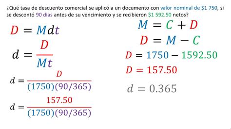 Descuento Simple Comercial Y Real Matem Ticas Financieras Ejemplo