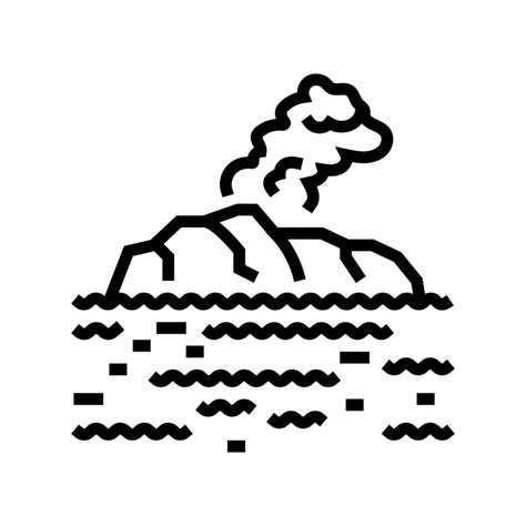 Island Volcano Line Icon Vector Illustration 21705713 Vector Art At