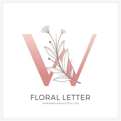 Letter W floral logo suitable for cosmetic beauty and other. 11384581 Vector Art at Vecteezy