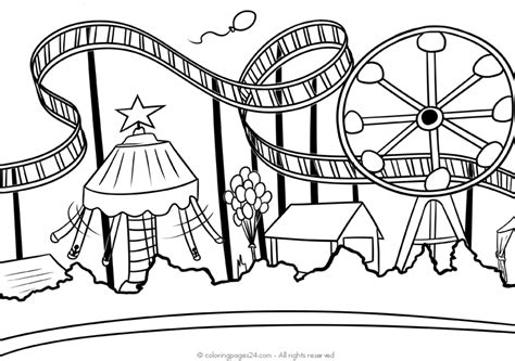 Parque De Atracciones 3 Dibujos Para Colorear 24