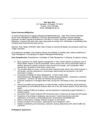 Resume2 ( Dae Hyun Kim ) | DOCX | Logistics | Business 