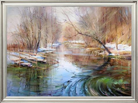 Картина "Апрель", 50х70 см., художник - Романов Роман., оформлена в ...