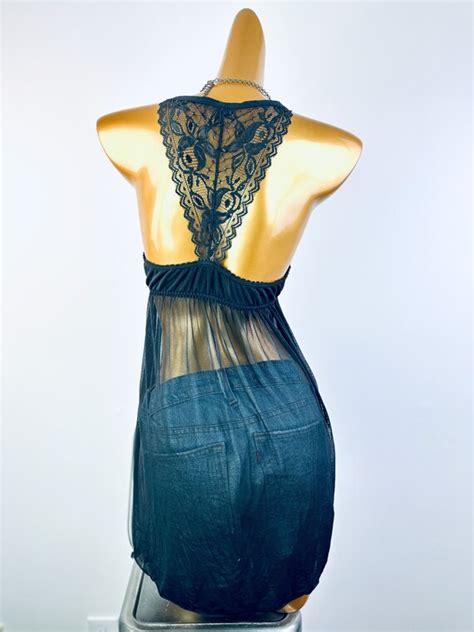 S Goth Lingerie Babydoll Nightie Slip Dress Sheer S Gem