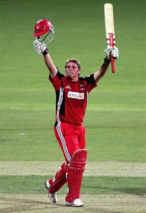 Mark Cosgrove celebrates an outstanding century | ESPNcricinfo.com