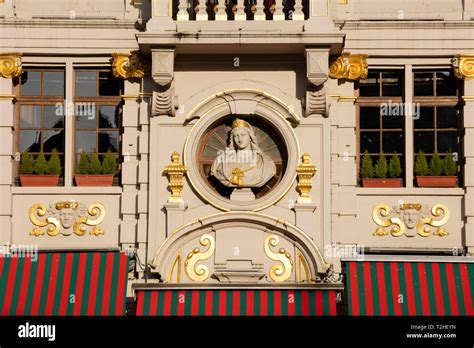 Detail Figure On The Facade Of The Guild House On Grand Place Grote