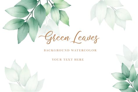 Background Green Leaves Watercolor Graphic By Ningsihretno262 · Creative Fabrica