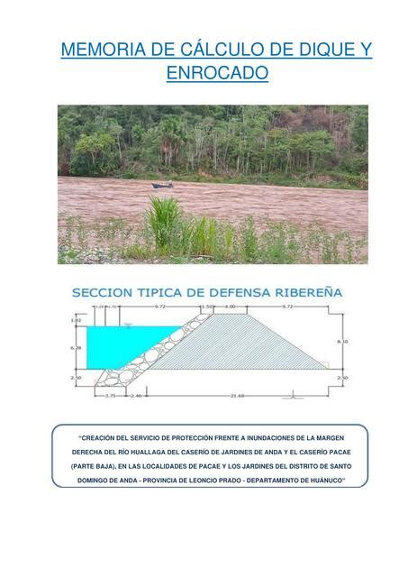 Memoria de calculo de dique y enrocado de protección Apuntes de